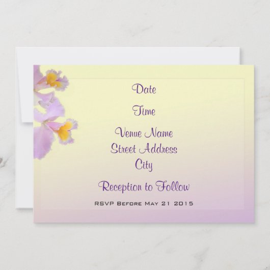 Invitation Carton d'invitation de mariage Iris Violet (Dos)