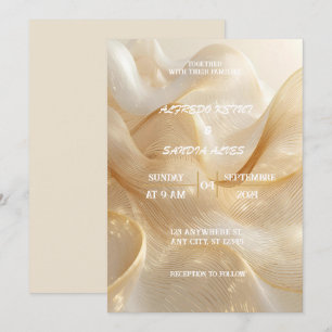 Invitation Carton d'invitation de mariage Lignes Dorées – Élé