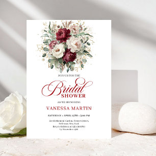 Invitation Carton d'invitation de mariage Luxueux Rouge Profo