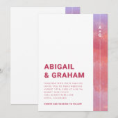 Invitation Carton d'invitation de mariage magenta (Devant / Derrière)