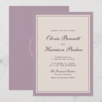 Carton d'invitation de mariage Mauve Old Money