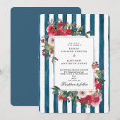 Invitation Carton d'invitation de mariage Midnight Teal (Devant / Derrière)