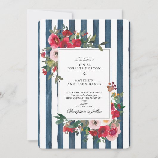 Invitation Carton d'invitation de mariage Midnight Teal (Devant)