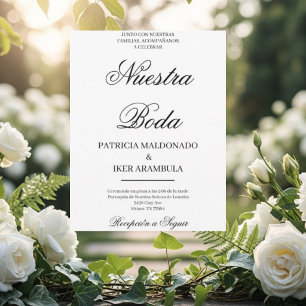 Invitation carton d'invitation de mariage minimaliste en espa