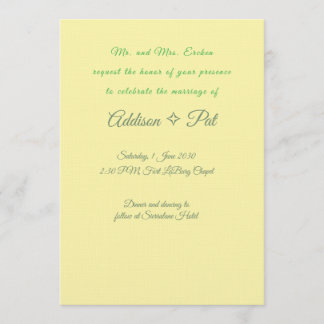 Invitation Carton d'invitation de mariage minimaliste jaune e