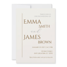 Carton d'invitation de mariage moderne minimaliste