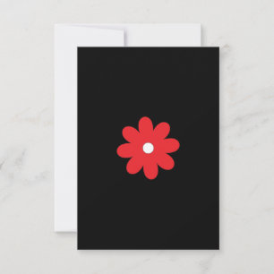 Invitation Carton d'invitation de mariage noir à fleurs rouge