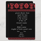 Invitation Carton d'invitation de mariage noir et rouge Tatre (Devant / Derrière)