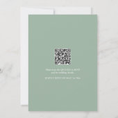 Invitation Carton d'invitation de mariage Olive avec QR Code (Dos)