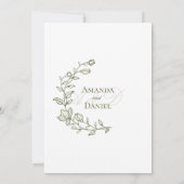Invitation Carton d'invitation de mariage Olive Classique (Dos)