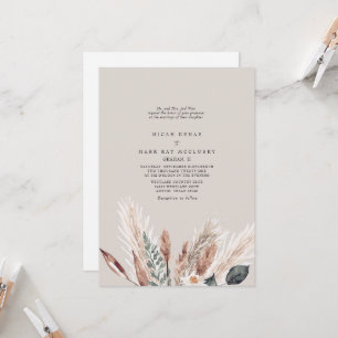 Invitation Carton d'invitation de mariage Pampas beige coloré