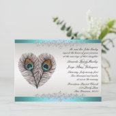 Invitation Carton d'invitation de mariage Paon sarcelle (Debout devant)