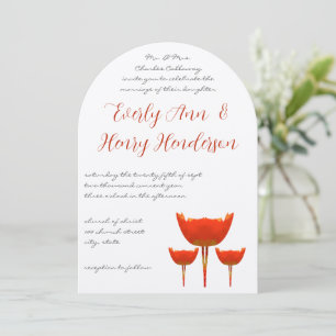 Invitation Carton d'invitation de mariage papillon Coquelicot