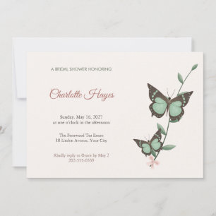 Invitation Carton d'invitation de mariage Papillon Malachite