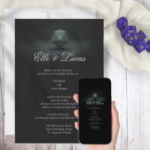 Invitation Carton d'invitation de mariage papillon sombre D20