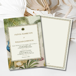 Invitation Carton d'invitation de mariage Peacock Palm
