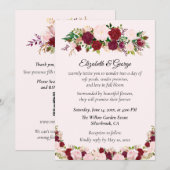 Invitation Carton d'invitation de mariage personnalisé aux ro (Devant / Derrière)