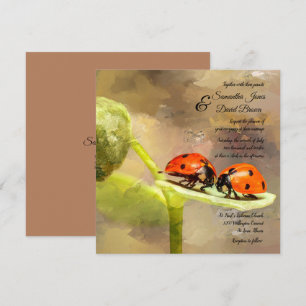 Invitation Carton d'invitation de mariage personnalisé Ladybu