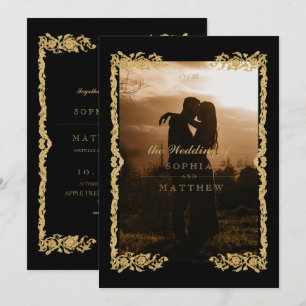 Invitation Carton d'invitation de mariage photo avec cadre no