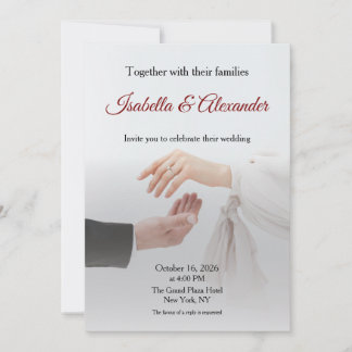 Invitation Carton d'invitation de mariage photo élégante blan