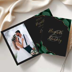 Invitation Carton d'invitation de mariage plié foncé en Agate