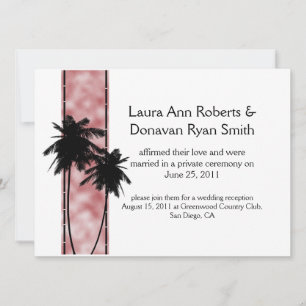 Invitation Carton d'invitation de mariage post Palm Trees et 