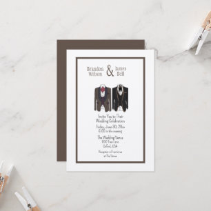 Invitation Carton d'invitation de mariage pour couple gay en