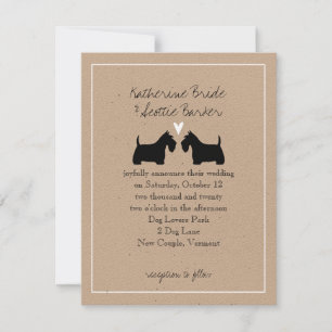 Invitation Carton d'invitation de mariage pour Terriers Écoss