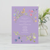 Invitation Carton d'invitation de mariage Printemps Violet (Debout devant)