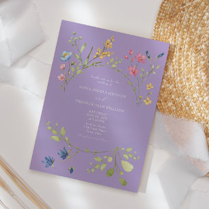 Invitation Carton d'invitation de mariage Printemps Violet