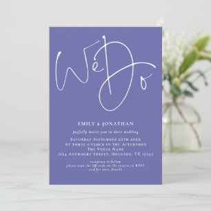 Invitation Carton d'invitation de mariage QR bleu We Do Scrip