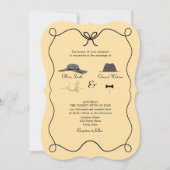 Invitation Carton d'invitation de mariage rétro avec QR Code (Devant)