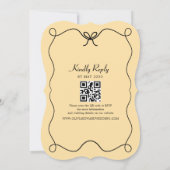 Invitation Carton d'invitation de mariage rétro avec QR Code (Dos)