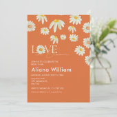 Invitation Carton d'invitation de mariage rétro Daisy Brûlé O (Debout devant)