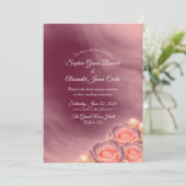 Invitation Carton d'invitation de mariage rose et perle (Debout devant)