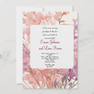 Invitation carton d'invitation de mariage rose petit pétale f