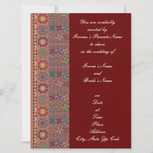 Invitation Carton d'invitation de mariage Rouge cramoisi avec