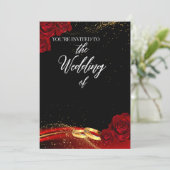 Invitation Carton d'invitation de mariage rouge et noir (Debout devant)