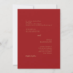 Invitation Carton d'invitation de mariage rouge et or