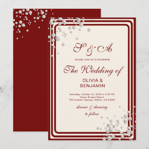 Invitation Carton d'invitation de mariage royal burgundy & pe