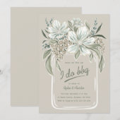 Invitation Carton d'invitation de mariage rustique pour coupl (Devant / Derrière)