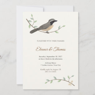 Invitation Carton d'invitation de mariage Saltator Songbird
