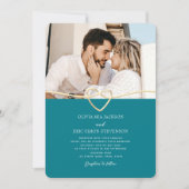 Invitation Carton d'invitation de mariage sarcelle avec code (Devant)