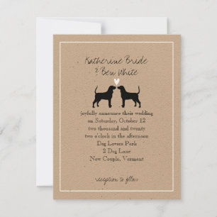 Invitation Carton d'invitation de mariage silhouettes de chie