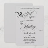 Invitation Carton d'invitation de mariage Simple Classique oi (Devant / Derrière)