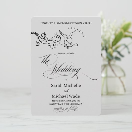 Invitation Carton d'invitation de mariage Simple Classique oi (Debout devant)