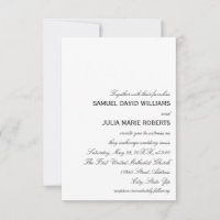Carton d'invitation de mariage Simple Élégance 3x5