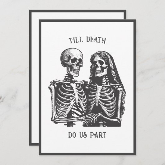 Invitation Carton d'invitation de mariage Squelettes jusqu'à (Devant / Derrière)