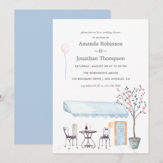 Invitation Carton d'invitation de mariage sur le thème de Par (Devant / Derrière)