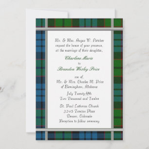 Invitation Carton d'invitation de mariage Tartan Plaid Fletch